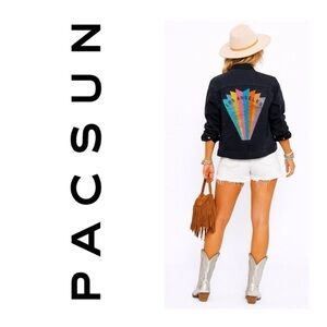 PACSUN Black Los Angeles Jean Jacket